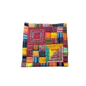 The Company Store Quilted Pillow Sham Throw Size Square Colorful Bright Cotton